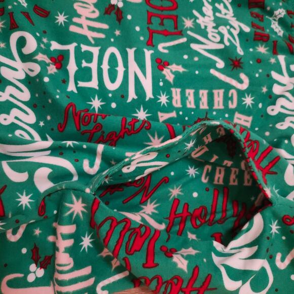 Joyspun 2X Women’s Holiday Christmas Pajama Sleep Set Green Red Jersey - Picture 7 of 10